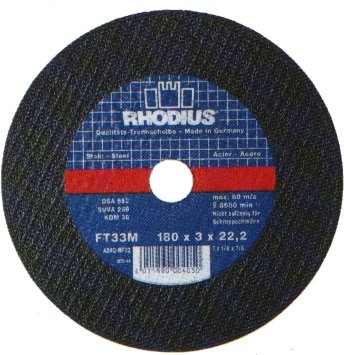 Δισκος μεταλλου RHODIUS FT33 Μ 100Χ3.0mm