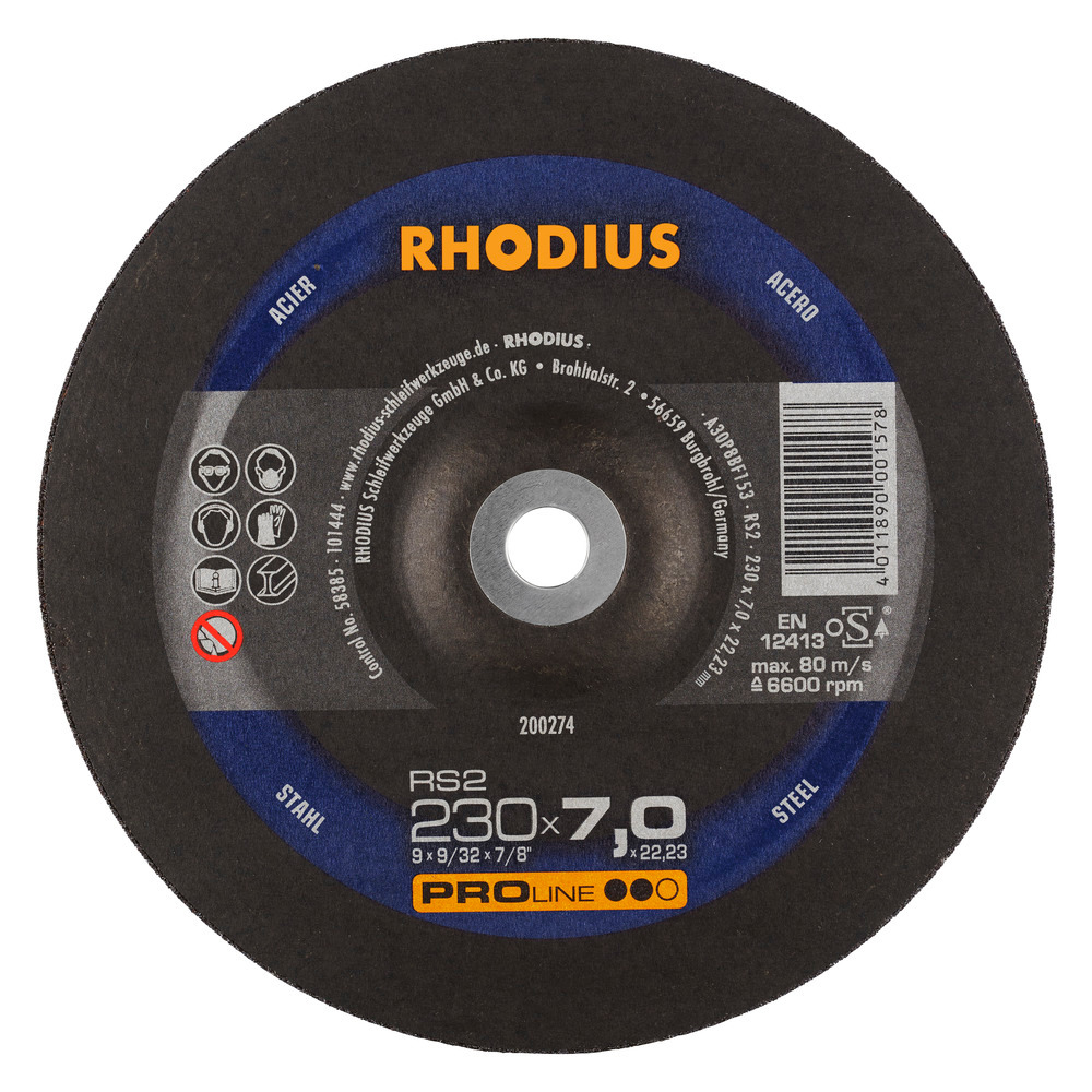 Δισκοι λειανσης μεταλλου RHODIUS RS2 230x7,0x22,23